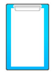 Pixel art of blue clipboard