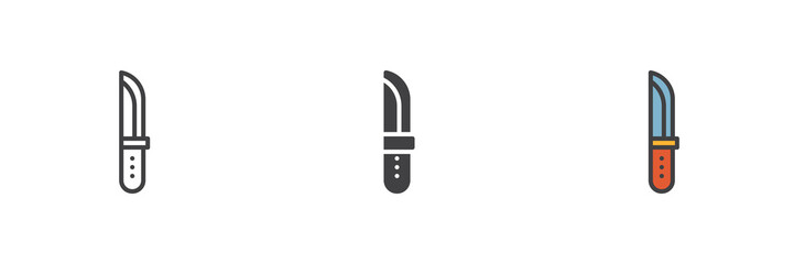 Knife different style icon set