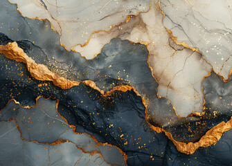Marble texture, surrounded by rounded edges with golden accents. Created with Ai