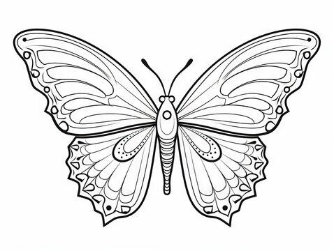 Hand-drawn butterfly patterns for coloring - intricate design illustration for creative relaxation, suitable for all ages