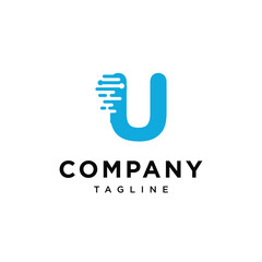 Letter U Artificial Intelligence Techno logo icon vector template.eps