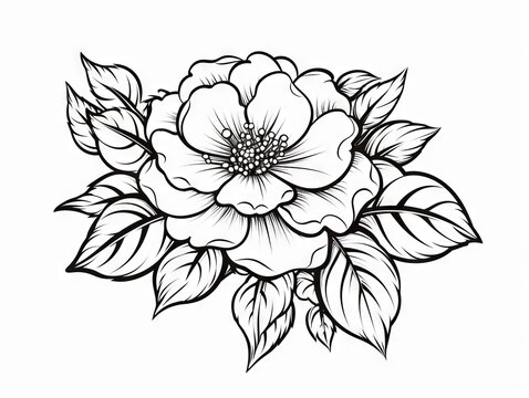 Child-friendly simple flower outline for coloring - ideal for creative learning and art activities