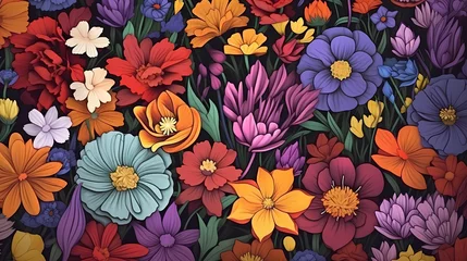 Foto auf Acrylglas Seamless flower background,flower background © Derby