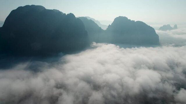  Landscape of Morning Mist with Mountain Layer at Meuang Feuang