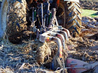 Obraz premium Tractor on the field in Romania