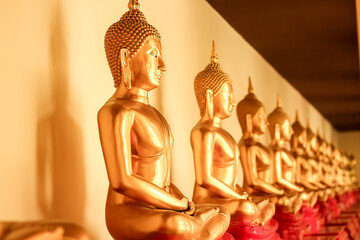 Buddha statue in the temple of Buddha Thailand looking beautiful ,with concept religious of people. 