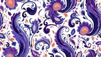 seamless pattern with Paisley ikat