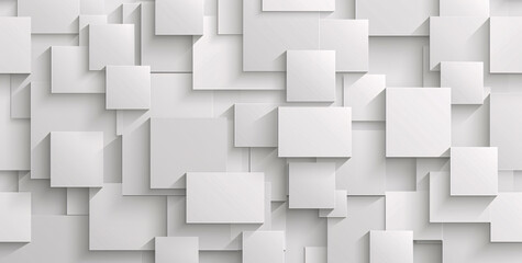 Minimalistic White Square Pattern, Modern Geometric Background Design