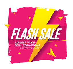 Flash sale banner template design vector illustration - obrazy, fototapety, plakaty