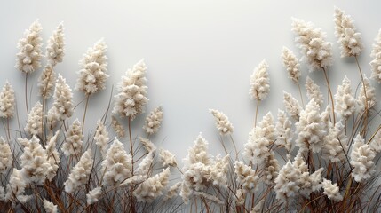   several white flowers against a white background, with a white wall visible in the background