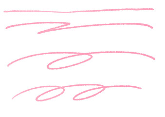 ピンクのシンプルな手描きのラインセット