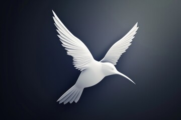 Obraz premium A white bird soaring through the sky, suitable for various design projects