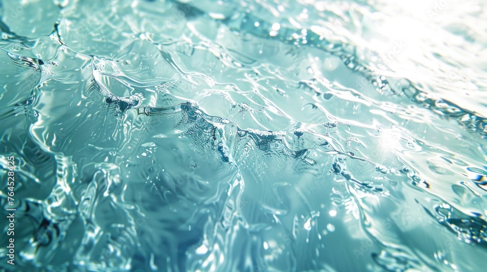Poster detailed view of a wave in the ocean. suitable for travel and nature themes