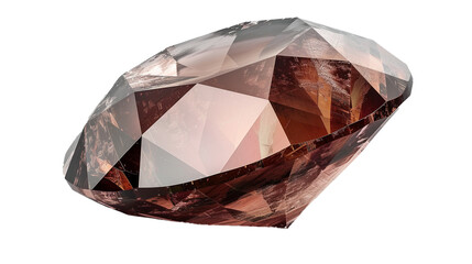a brown spinel gem with a smooth surface isolated on transparent background, png file