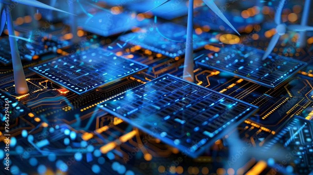 Poster digital display showing inquisitive details of renewable energy production processes