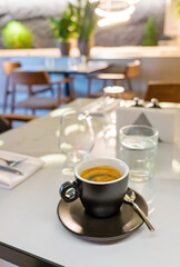 cup of coffee in the restaurant