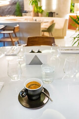 cup of coffee in the restaurant