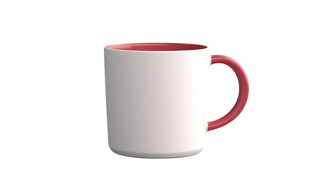 Elegant single white coffee cup in ceramic mug, isolated on transparent and white background.PNG image.