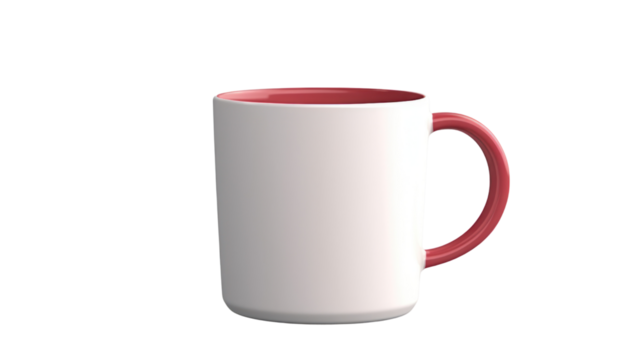 Elegant single white coffee cup in ceramic mug, isolated on transparent and white background.PNG image.
