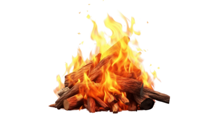 Bonfire isolated on transparent and white background.PNG image.