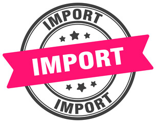 import stamp. import label on transparent background. round sign