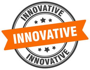 Obraz premium innovative stamp. innovative label on transparent background. round sign