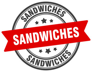 sandwiches stamp. sandwiches label on transparent background. round sign