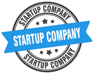 startup company stamp. startup company label on transparent background. round sign