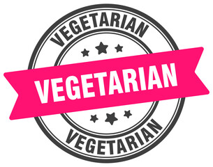 vegetarian stamp. vegetarian label on transparent background. round sign