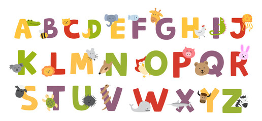 Alphabet animal element vector illustration