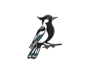 magpie bird logo design mascot