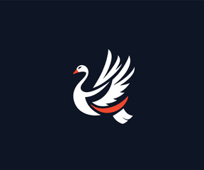 Obraz premium duck logo design template