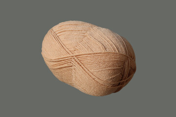 Skein of wool yarn, beige.