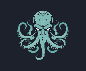 octopus mascot logo illustration