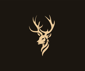 deer head logo design template