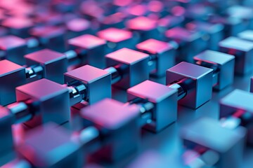 Fototapeta premium Blockchain Symbol and Digital Currency in the concept of cryptocurrency and financial technology