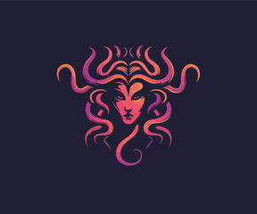 medusa logo design template