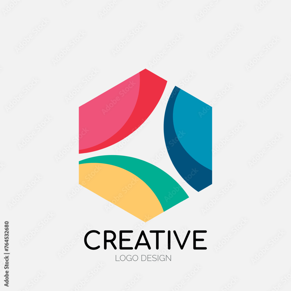 Aufkleber Modern abstract logo design. Geometric vector art. Clean overlapping lines and abstract shapes. Perfect for modern brand