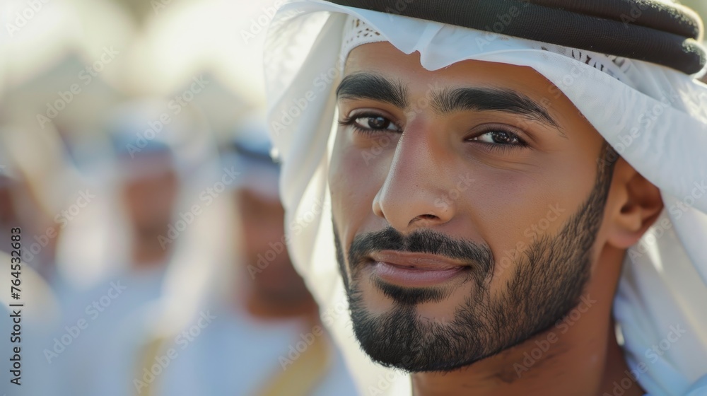 Poster close up of a person wearing a hat, suitable for various concepts and designs