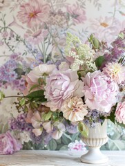 A pastel dream with soft pinks, lavenders, and mint greens for a calming effect