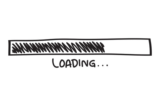 loading sign doodle. vector illustration