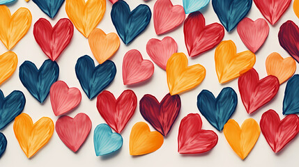 Background with doodle hearts illustration