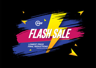 Flash sale banner template design vector illustration