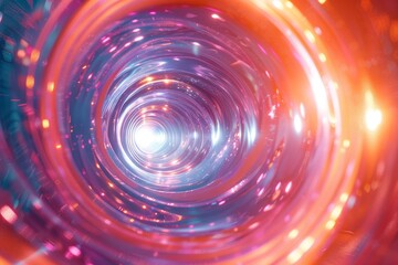 Interstellar Travel and Wormholes a spacecraft traversing through a swirling wormhole