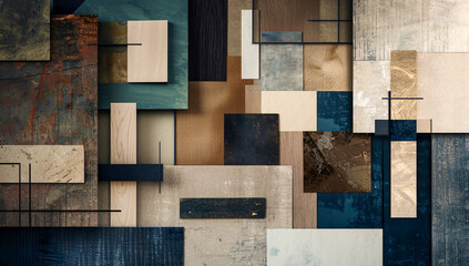 Vintage Textured Background, Grunge Style Wall with Colorful Abstract Patterns