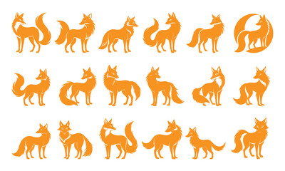 Fox animal wildlife Silhouette vector illustration	