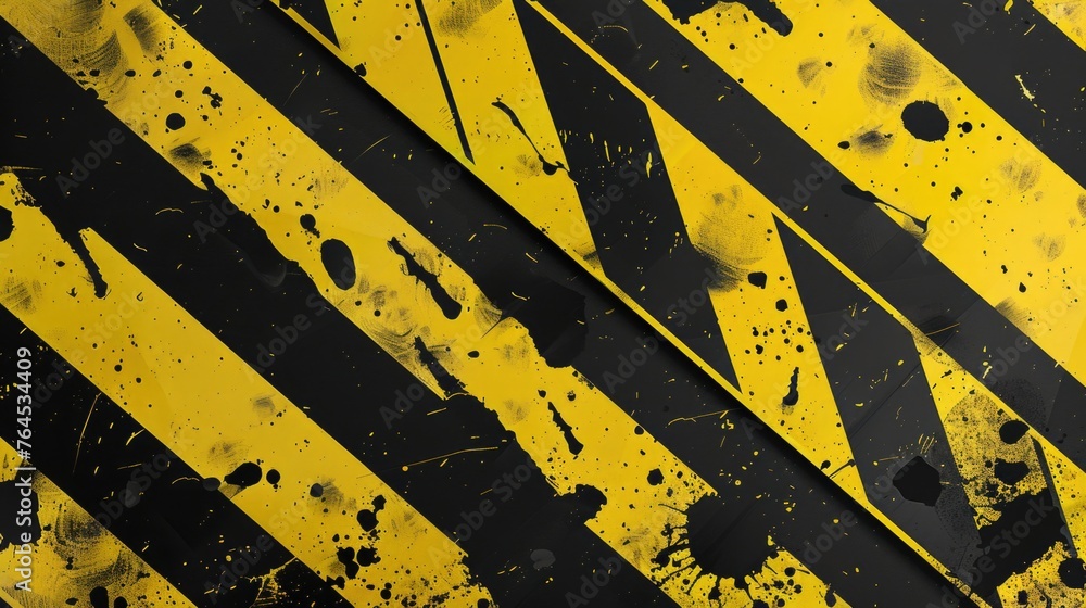 Poster close up of a yellow and black hazard sign. suitable for safety and warning concepts