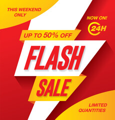 Flash sale banner template design vector illustration
