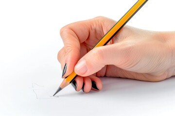 Person using pencil to draw on paper, suitable for creative concepts