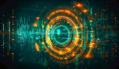 Obraz premium Digital Communication Flow, Futuristic Network Design with Blue Tech Lines
